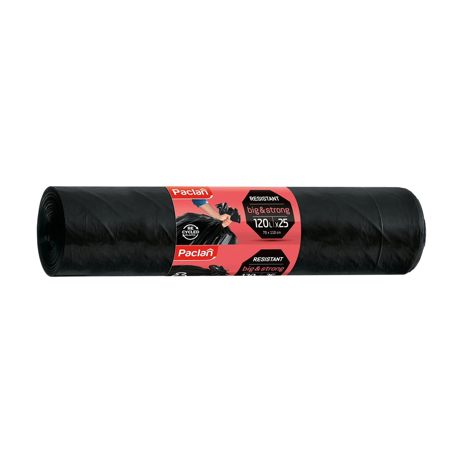 Пакети для сміття Paclan Resistant Super &amp; Strong чорні, 120 л, 25 шт